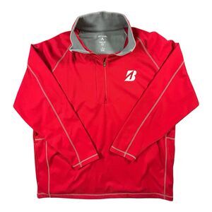 Antigua Bridgestone 1/4 Zip Jacket Mens XL Red Desert Dry Xtra Lite Collared